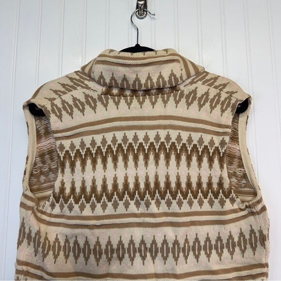 NWT VTG Ralph Lauren Chaps Womens Vest Size L Cotton Aztec cowboy beige pink - Picture 15 of 16